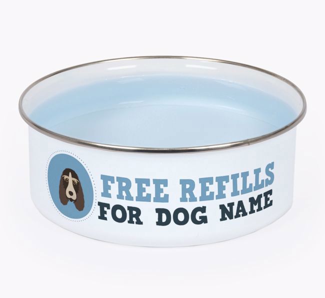 Free Refills: Personalized {breedFullName} Enamel Dog Bowl